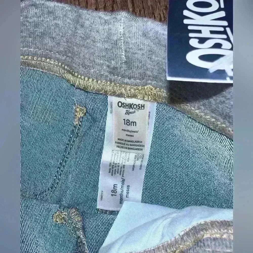 BNWT Osh kosh blue jean toddler pull on shorts